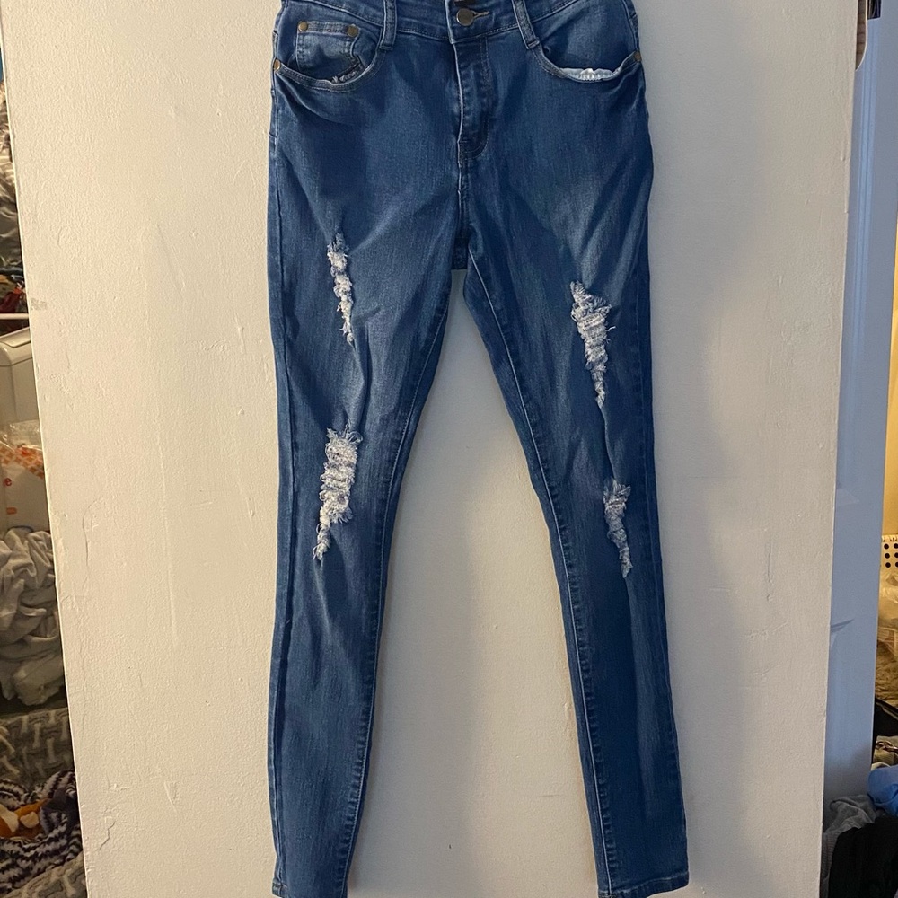 Blue fashion nova skinny jeans